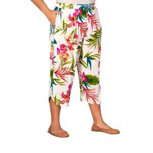 NEW ON THE PLUS SIDE ibiza crop pants - plus in ivory palms